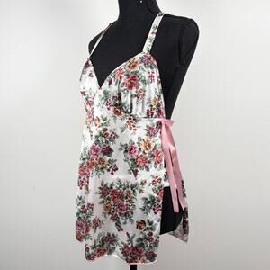 Women's Vintage Petra Fashions Floral Print Coquette Bow Two Piece Lingerie Set